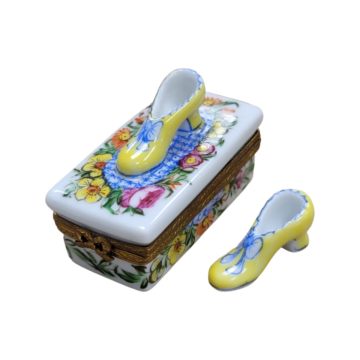 Yellow Shoes Flowers Fashion Limoges Box, view 3