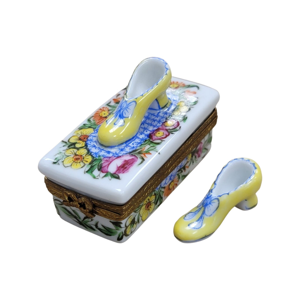 Yellow Shoes Flowers Fashion Limoges Box, view 4