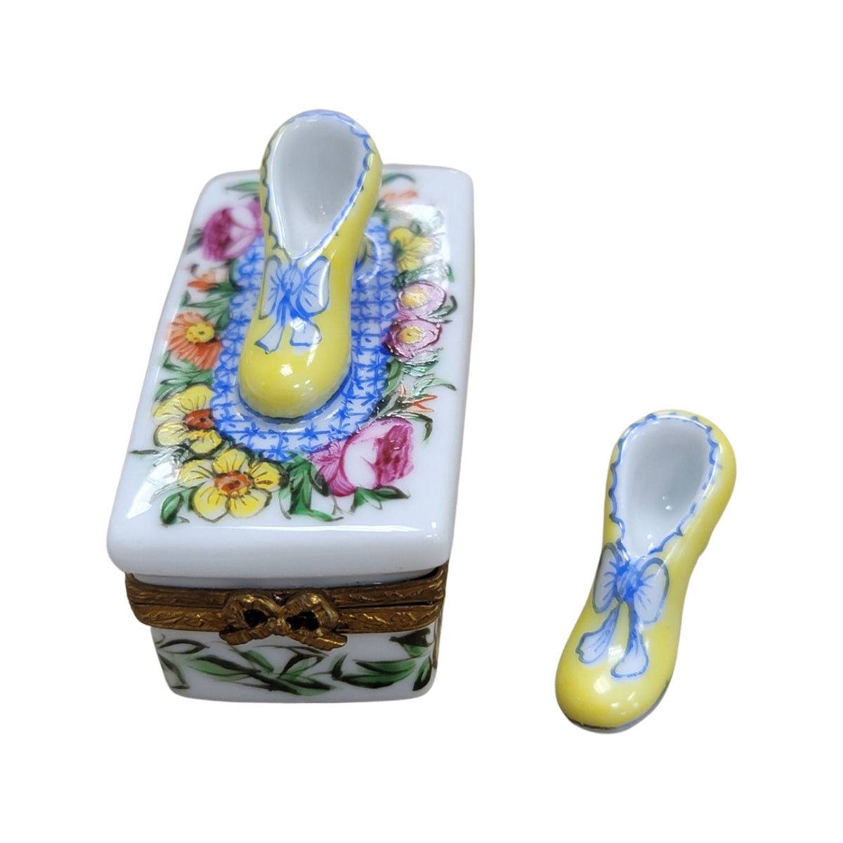 Yellow Shoes Flowers Fashion Limoges Box, view 5