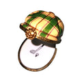 Hand-painted Yellow Green Plaid Golf Hat Limoges box, French artistry for lovers of fine art