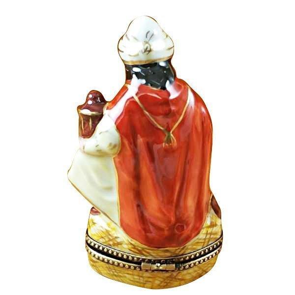 Yellow King Wiseman Limoges Box, view 2