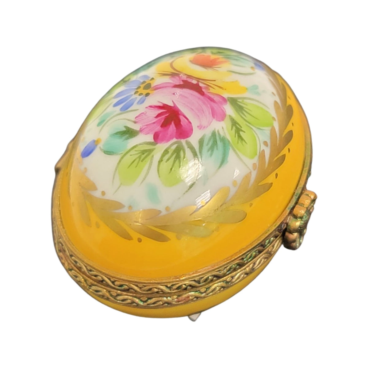 Yellow Porcelain Egg Box for Elegant Gifts, view 3