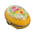 Yellow Porcelain Egg Box for Elegant Gifts, a hand-painted Limoges porcelain gift