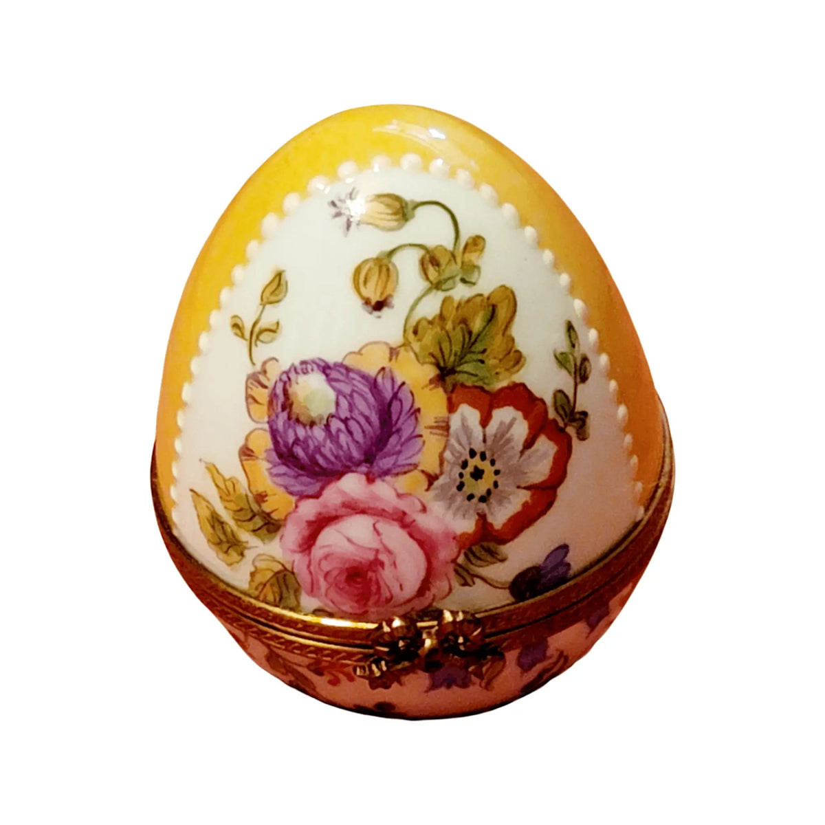 Roses on Yellow Egg Porcelain Art Object, view 11