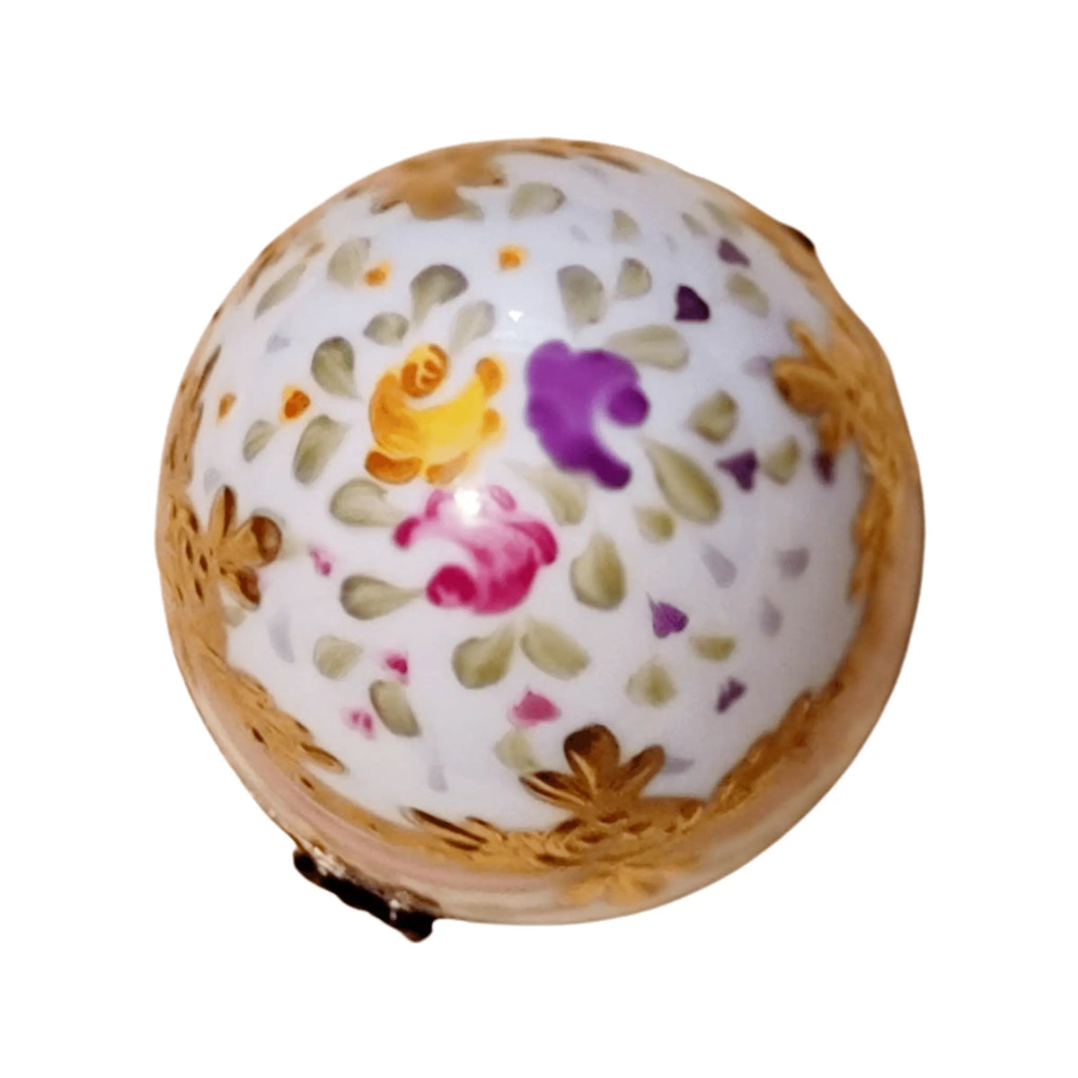Artisan-painted Roses on Yellow Egg Limoges box from France, a cherished collectible