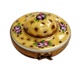 Yellow Roses Hat Fashion Limoges Box, a hand-painted Limoges porcelain gift