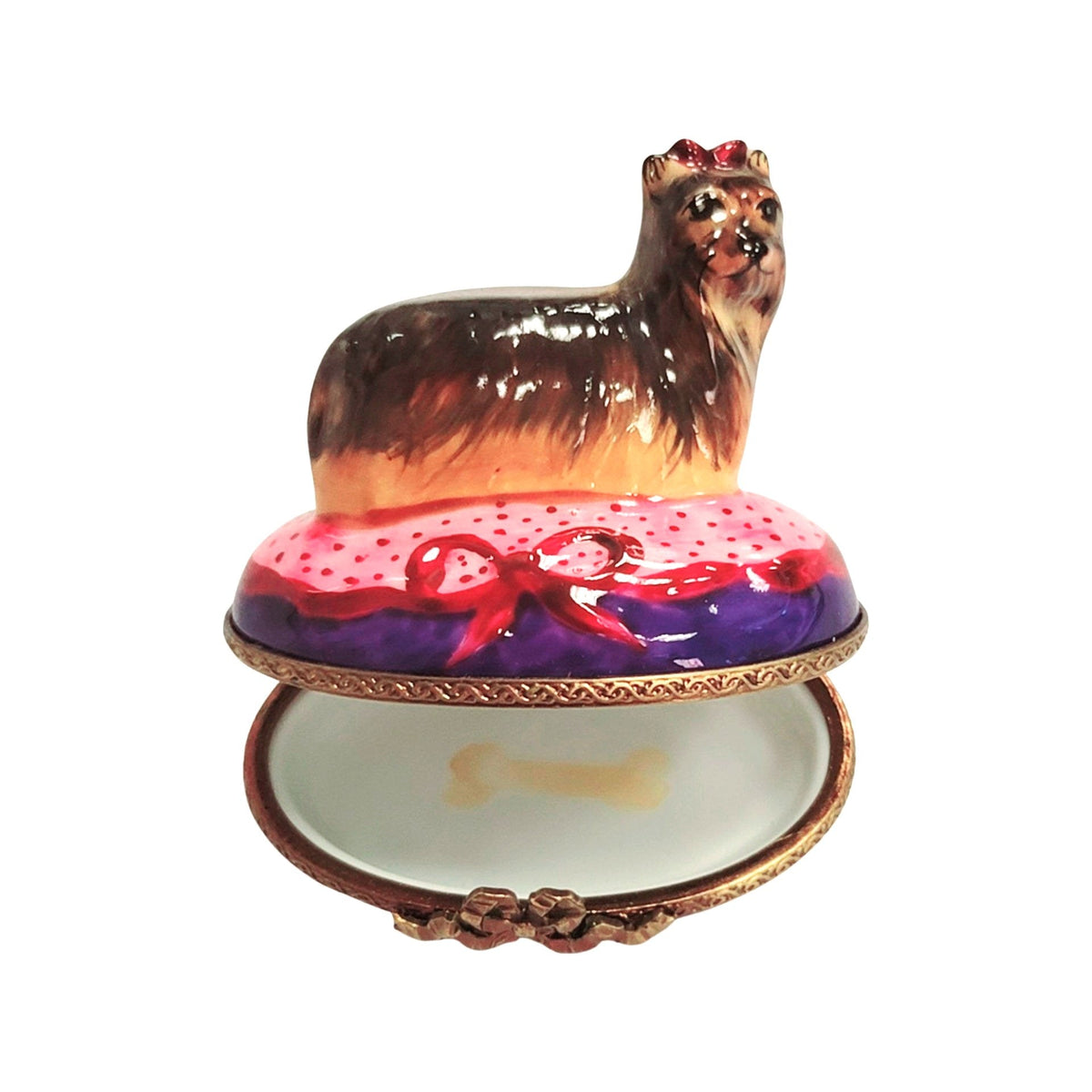 Yorkshire Terrier Yorkie Dog Limoges Box Gift for Collectors, view 2
