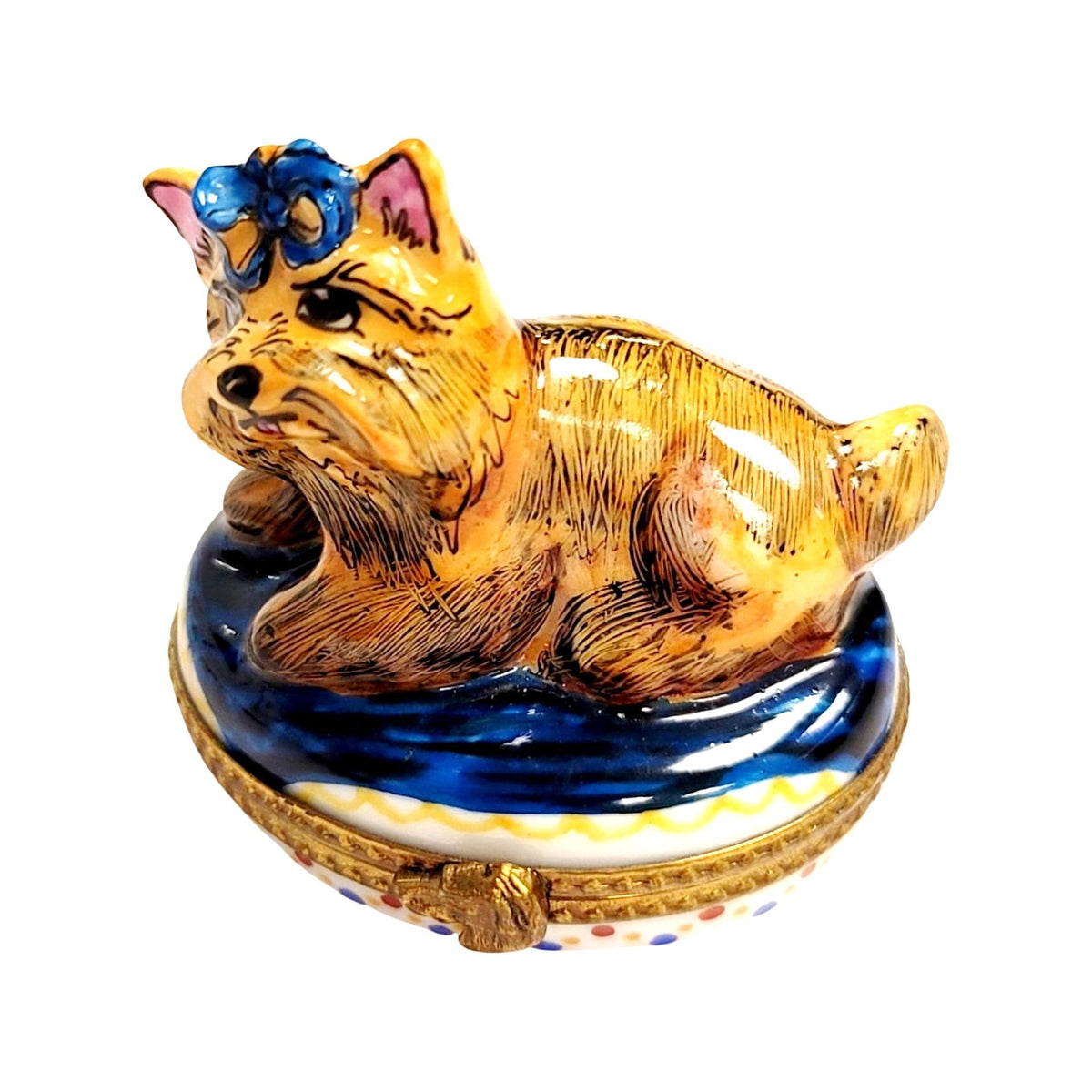 Yorkshire Yorkie Dog Limoges Box Gift for Dog Lovers, a hand-painted Limoges porcelain gift