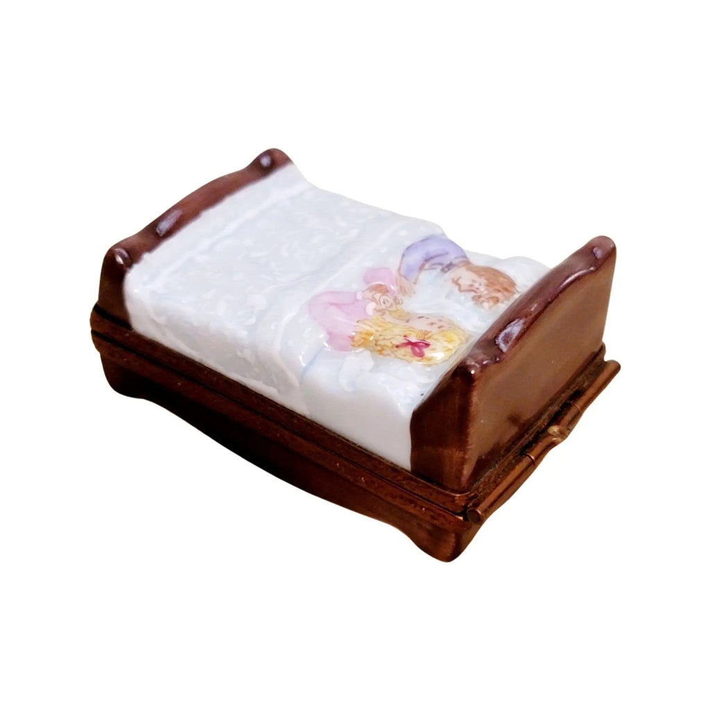 Young Lovers Couple in Bed Limoges Box Figurine Limoges, view 2