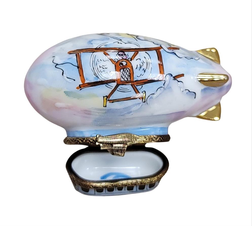 Zeppelin Balloon Limoges Box Figurine, view 2