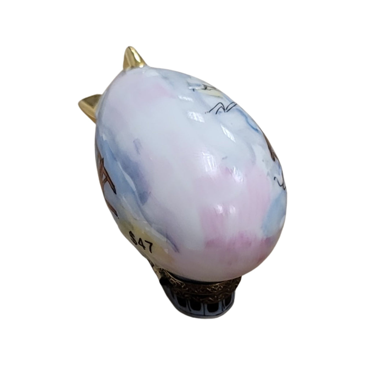 Zeppelin Balloon Limoges Box Figurine, view 3