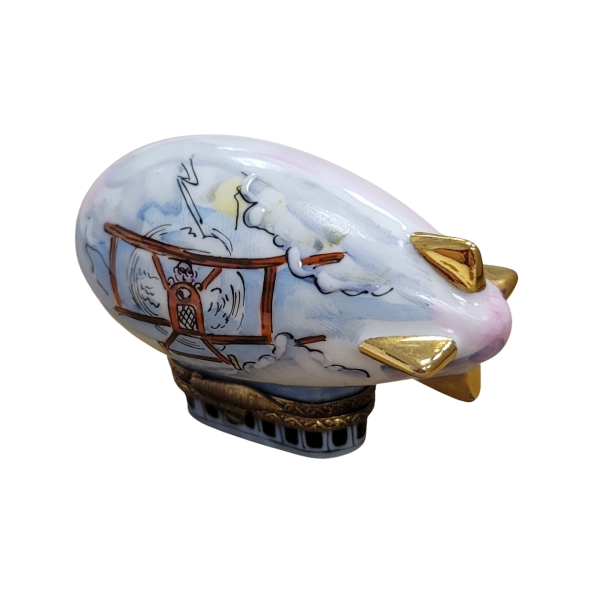 Zeppelin Balloon Limoges Box Figurine, view 4