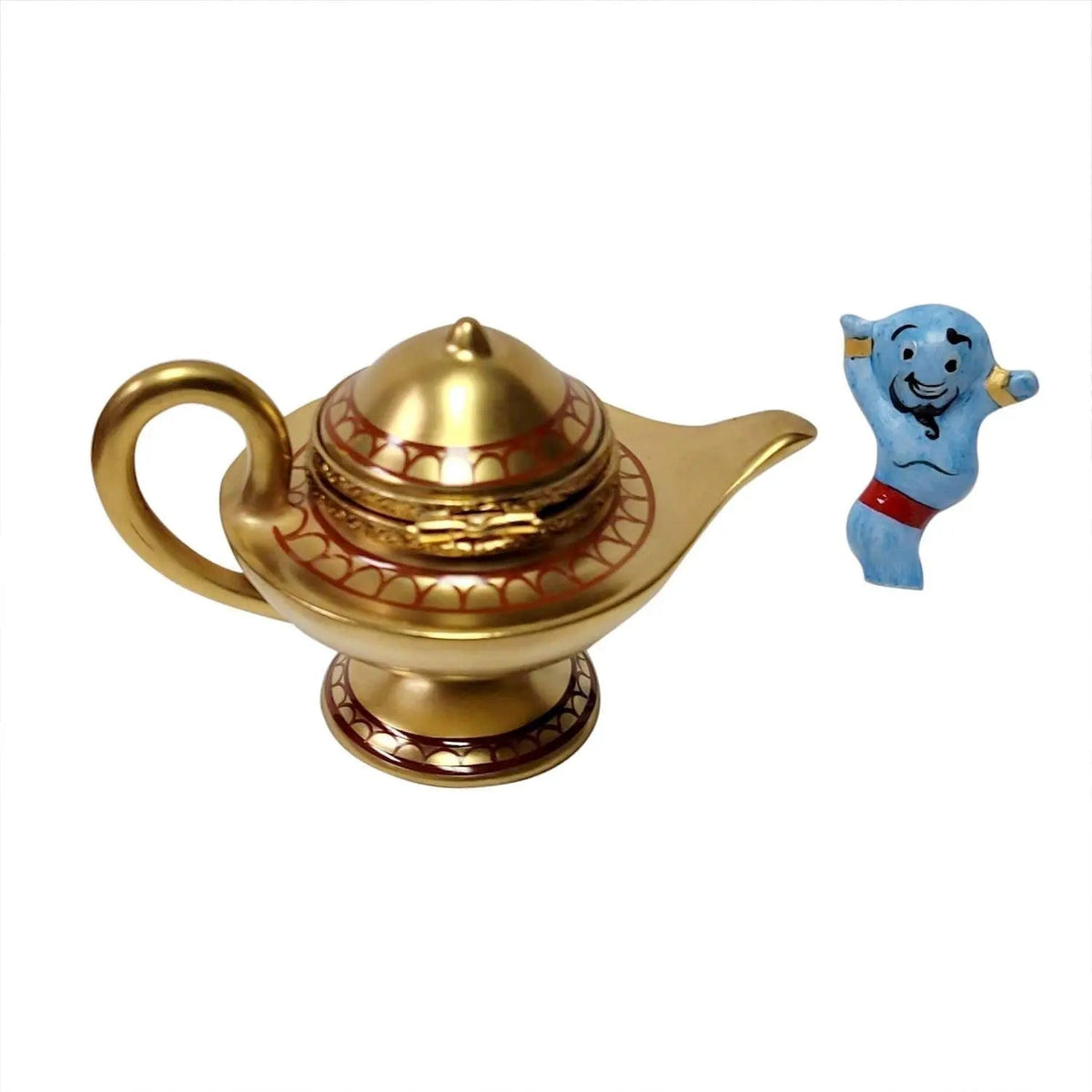 Every brushstroke by hand on the Aladdin Lamp with Removable Aladdin Limoges porcelain from France
