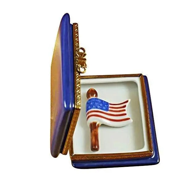 Collectible American Passport for Travel Limoges box with artisan brushwork