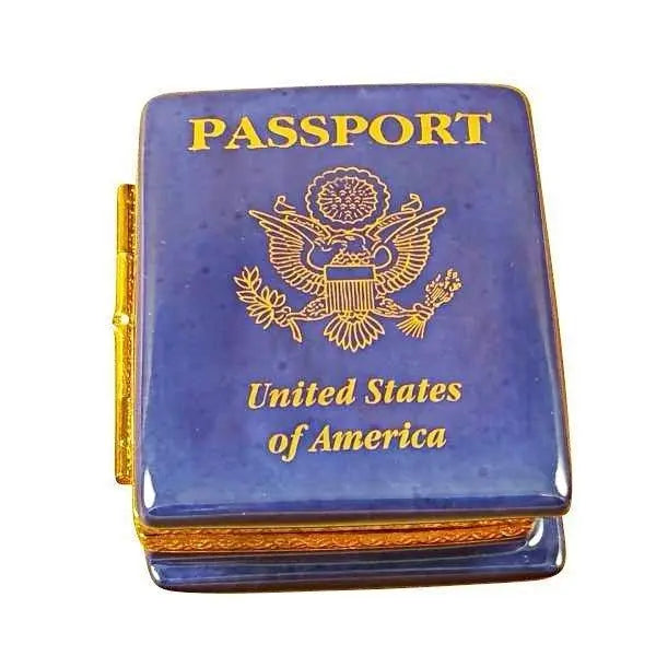 Limoges Boutique presents the Rochard American Passport for Travel, a genuine Limoges box painted by hand in France