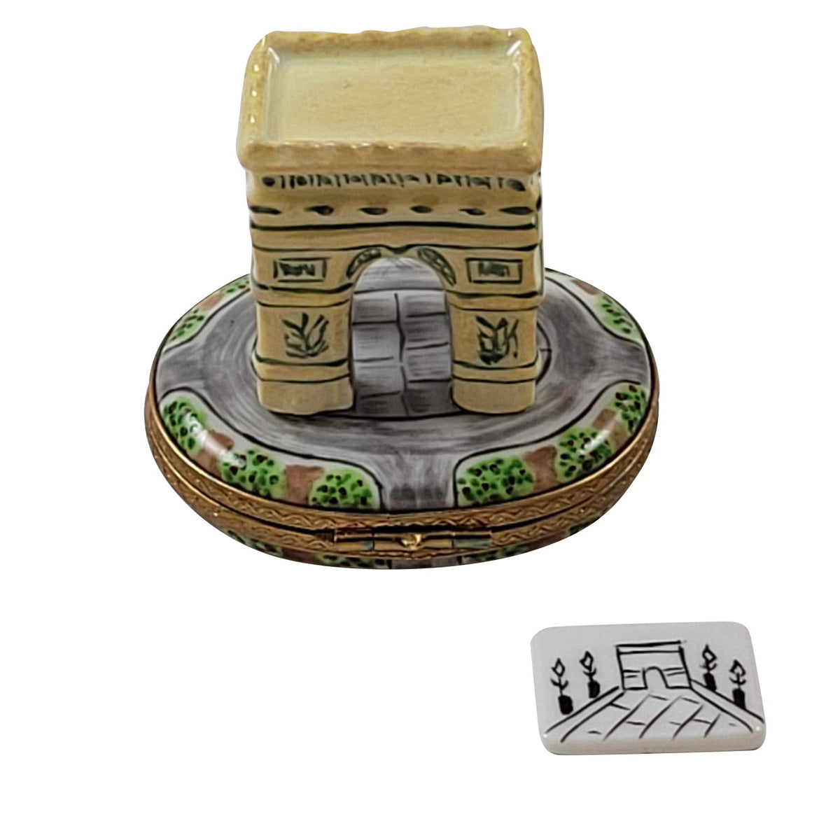 Collectible Arc De Triomphe for Parisian Limoges box with artisan brushwork