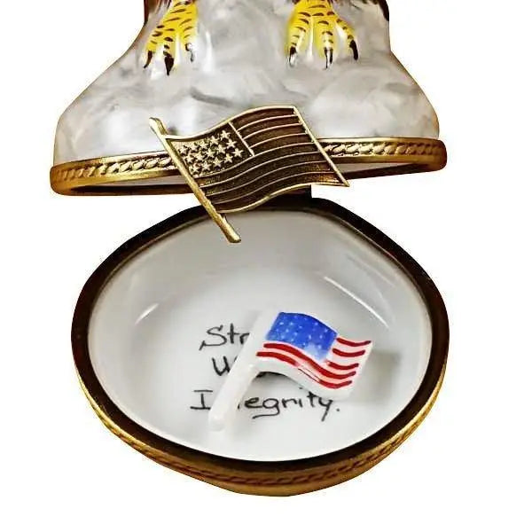 Bald Eagle Removable American Flag Limoges Box for Patriotic, view 2