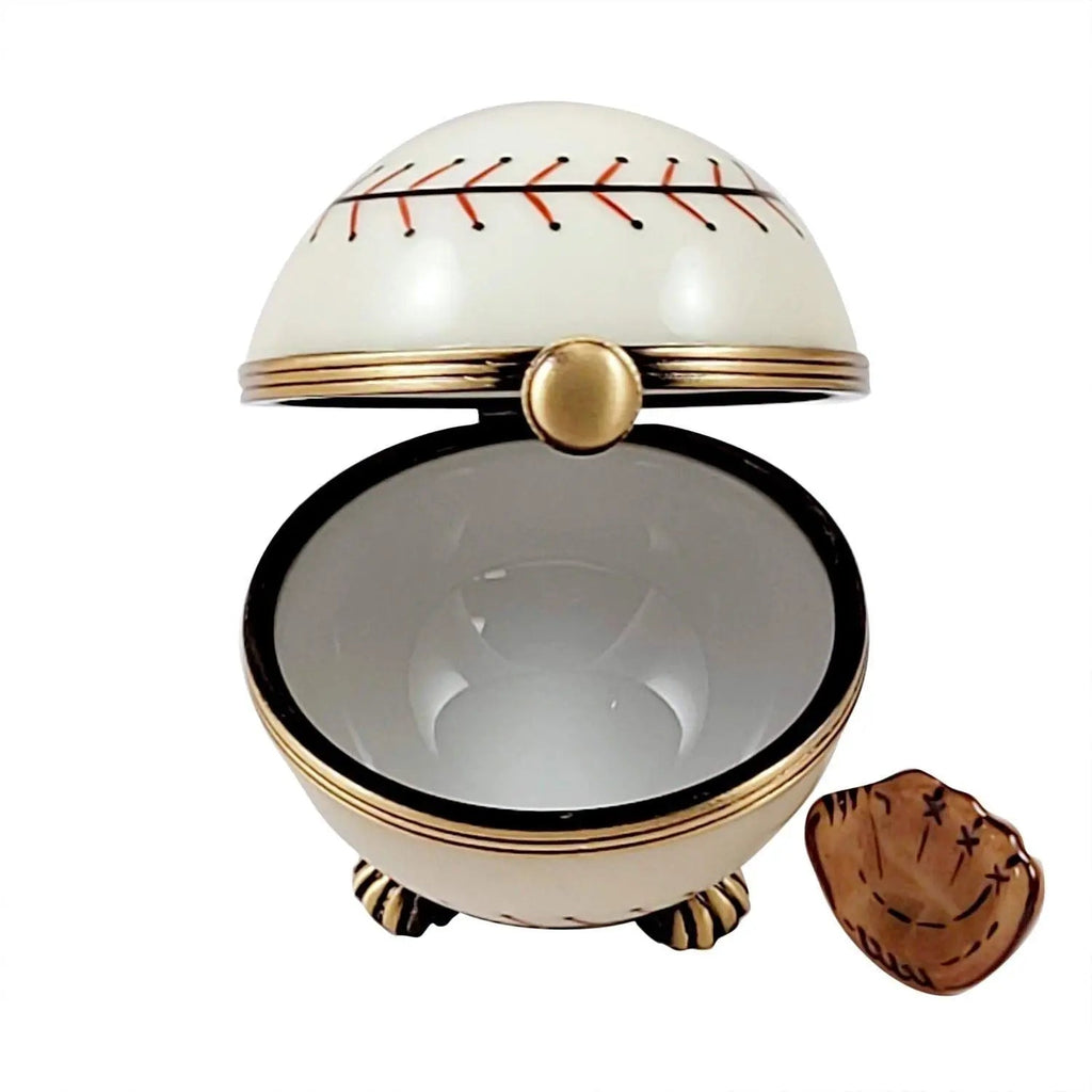 Baseball on Stand with Removable Glove Limoges Box, view 3