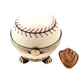 Baseball on Stand with Removable Glove Limoges Box, a hand-painted Limoges porcelain gift