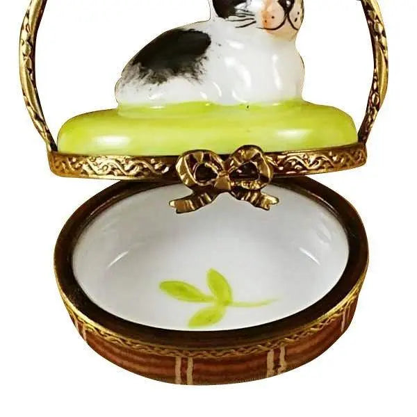 Basket with Mini Rabbit Limoges Box, view 2