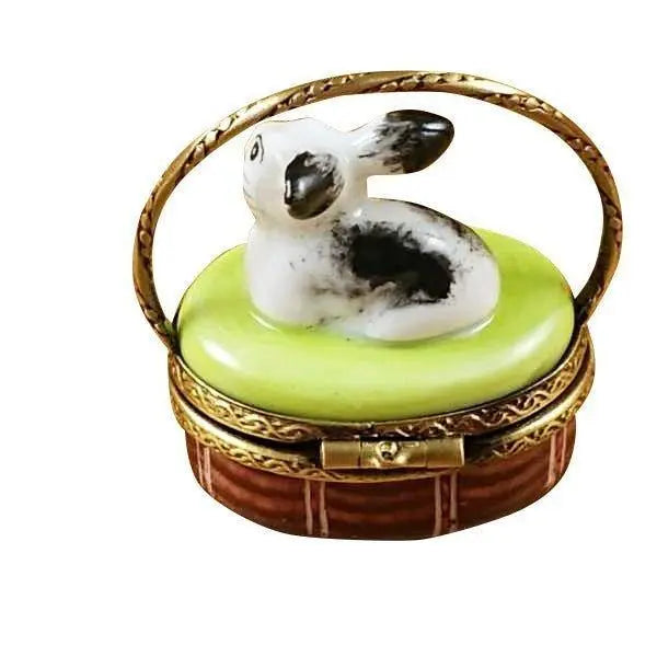 Basket with Mini Rabbit Limoges Box, view 3