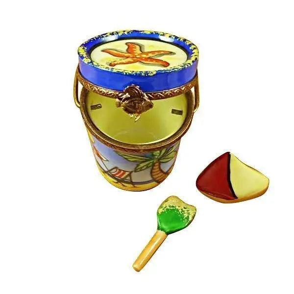 Beach Pail with Sailboat & Shovel Limoges Box for Collectors, view 4