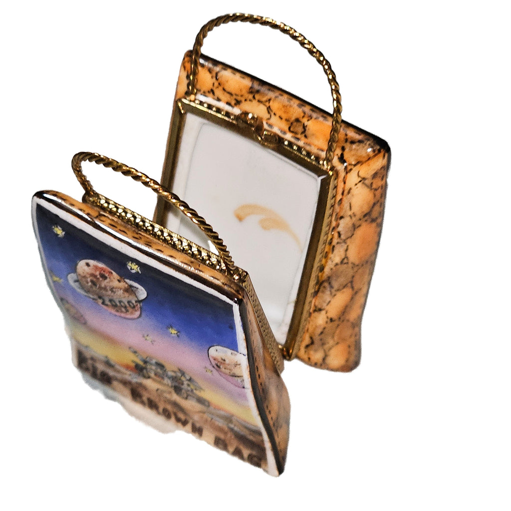 Space Ship Big Brown Porcelain Art Object Bag Shopping Bag Limoges Treasure Box, view 2