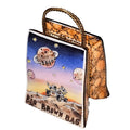 Space Ship Big Brown Porcelain Art Object Bag Shopping Bag Limoges Treasure Box, a hand-painted Limoges porcelain gift