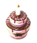 Birthday Cake with Candle Limoges Box, a hand-painted Limoges porcelain gift