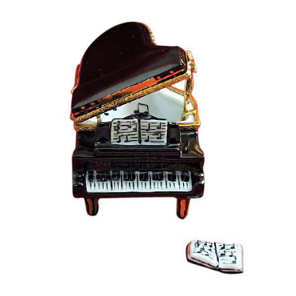 Black Grand Piano w Music Book Limoges Box Keepsake, view 3