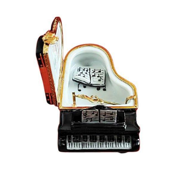 Black Grand Piano w Music Book Limoges Box Keepsake, view 2