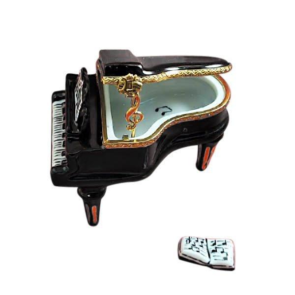 Black Grand Piano w Music Book Limoges Box Keepsake, view 5