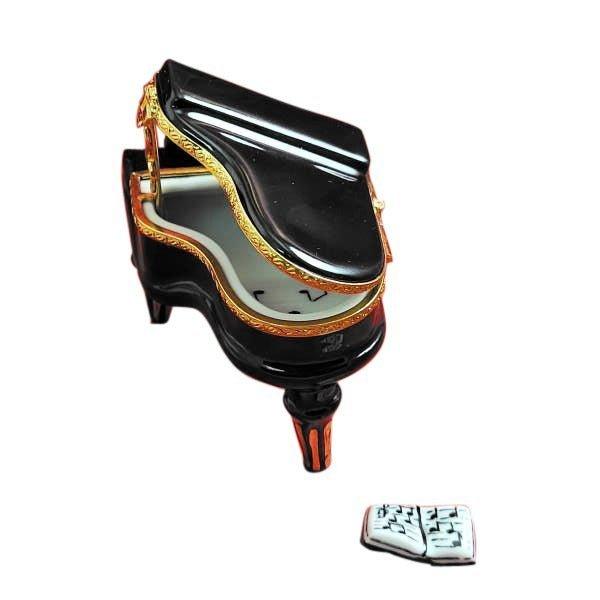 Black Grand Piano w Music Book Limoges Box Keepsake, view 4