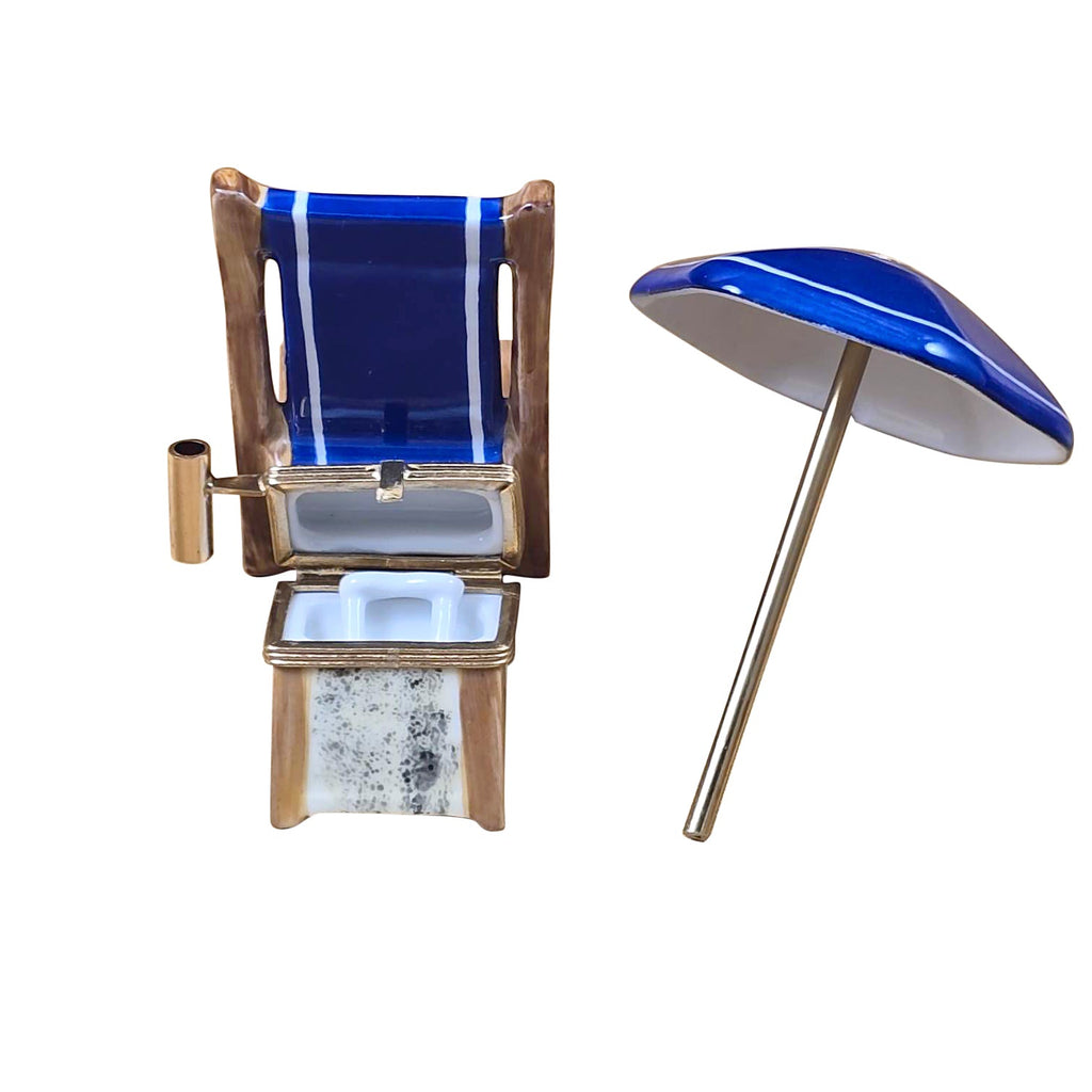 Blue Beach Chair w Removable Umbrella, view 2