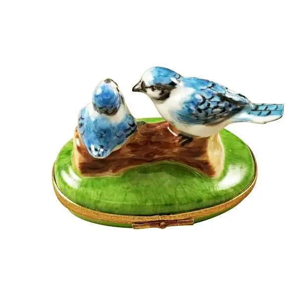 Blue Birds with Limoges Porcelain Eggs Porcelain Art Object, view 3