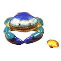 Blue Crab with Shell Limoges Box, a hand-painted Limoges porcelain gift