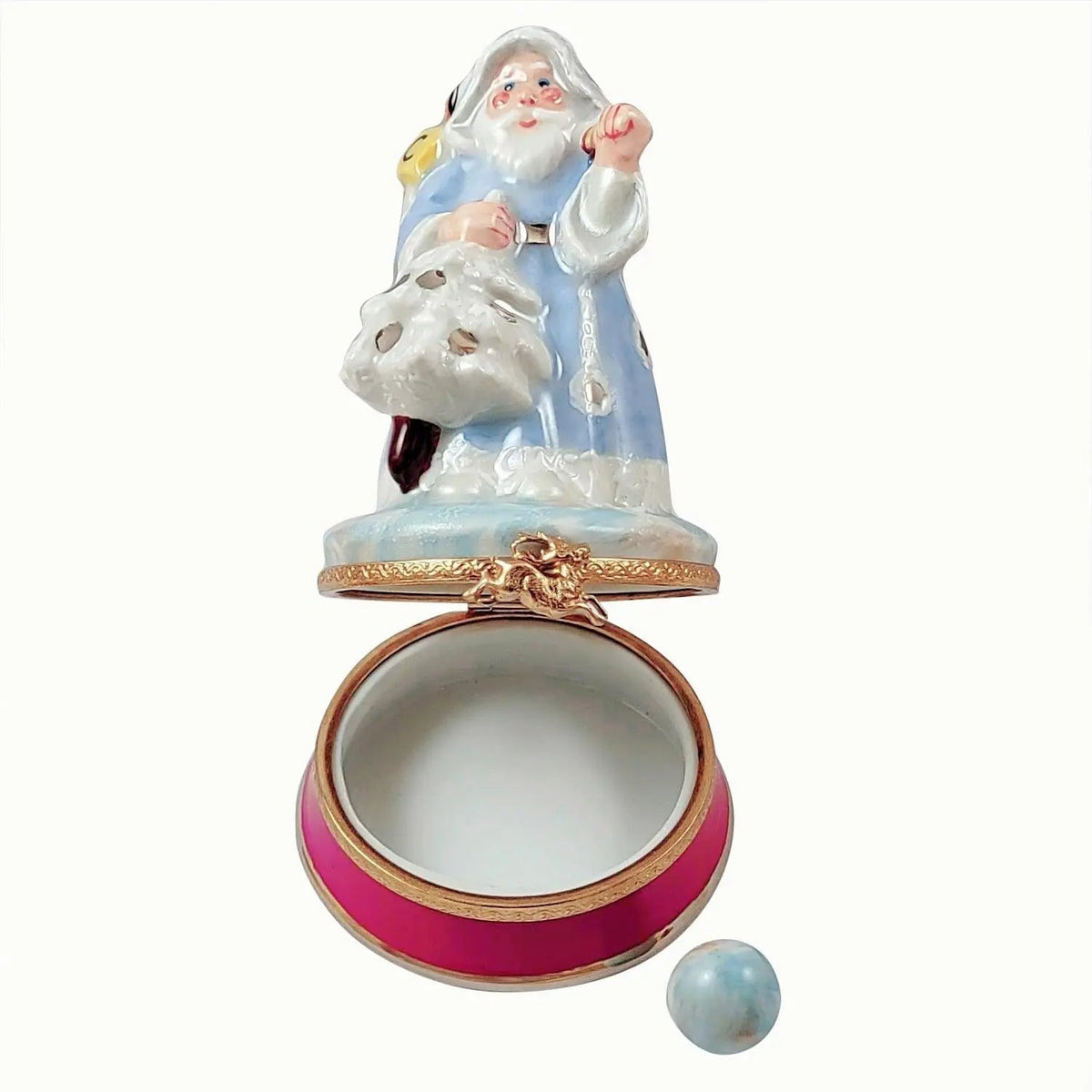 Blue Santa Christmas Bag Limoges Box, view 4