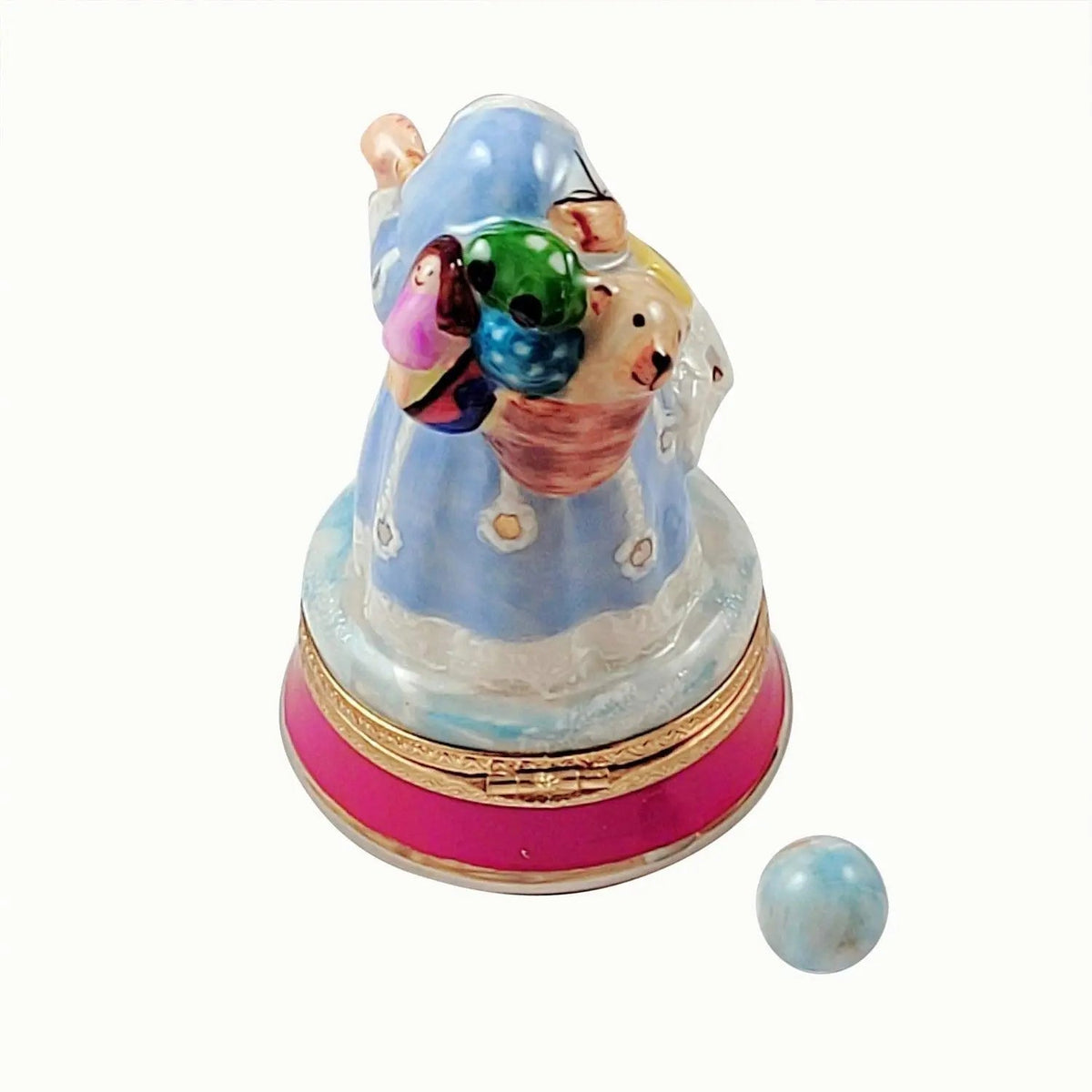 Blue Santa Christmas Bag Limoges Box, view 3