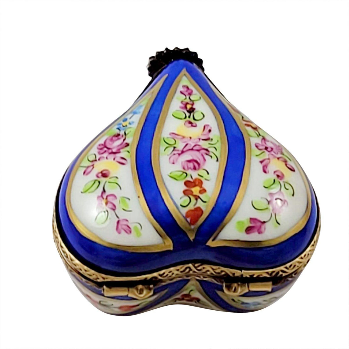 Blue Striped Heart Limoges Box, view 4