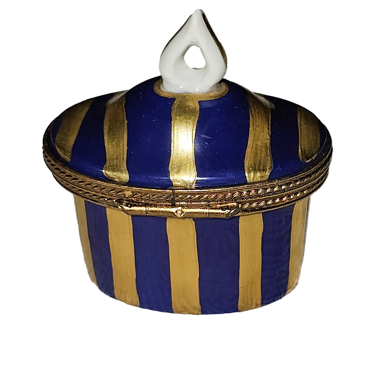 Blue Tent Box with Gold Stripes, view 3