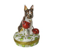 Boston Terrier Artoria Limoges Box, a hand-painted Limoges porcelain gift