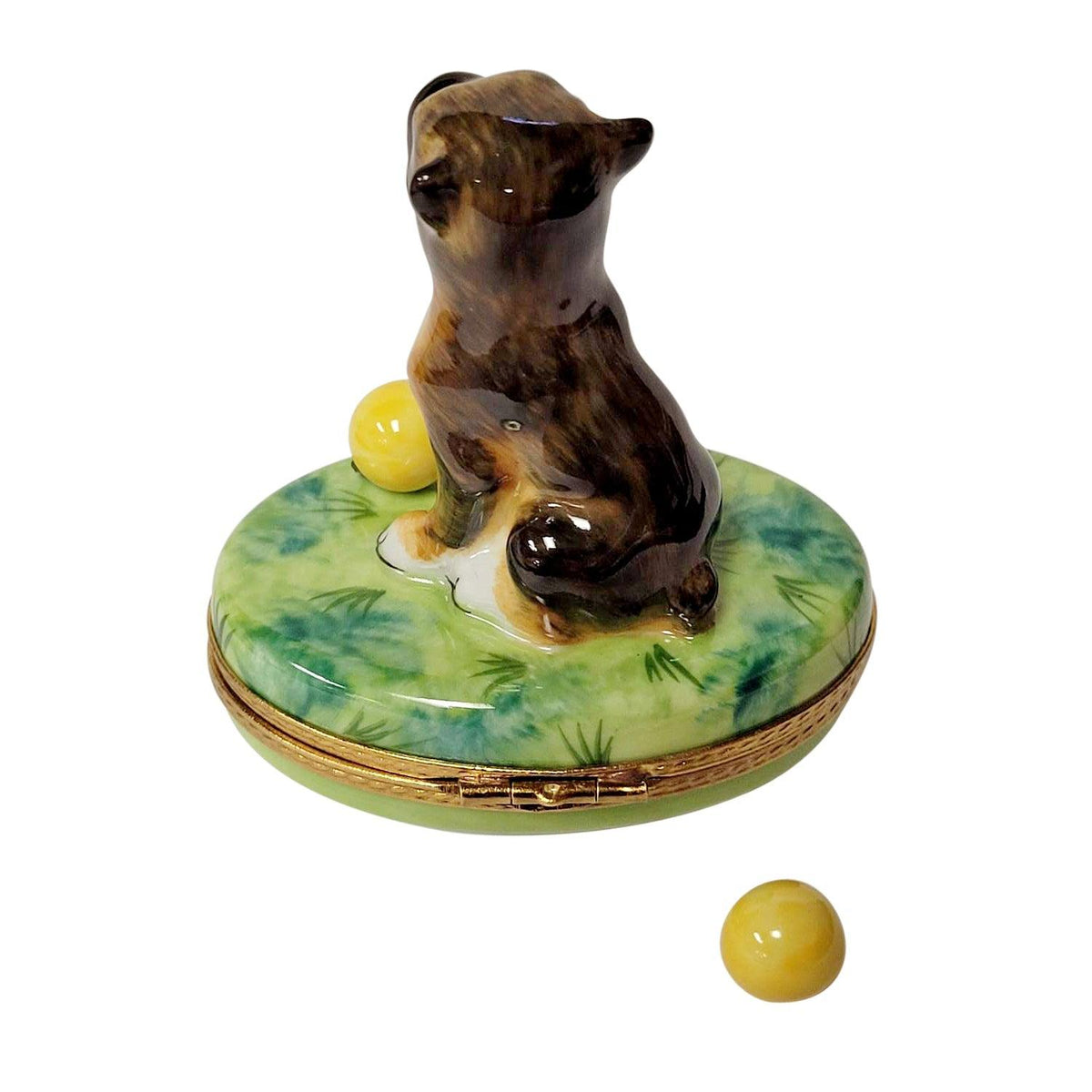 Boxer on Grass with Removable Ball Limoges Box Gift, view 4