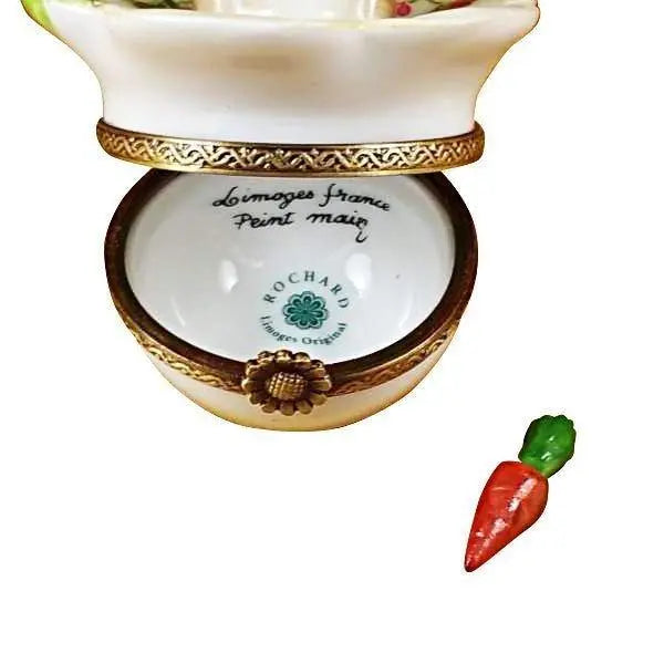 Brown Bunny Leaf Removable Carrot Limoges Box for Collectors, view 4