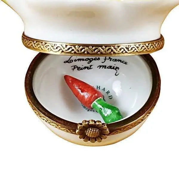 Brown Bunny Leaf Removable Carrot Limoges Box for Collectors, view 2