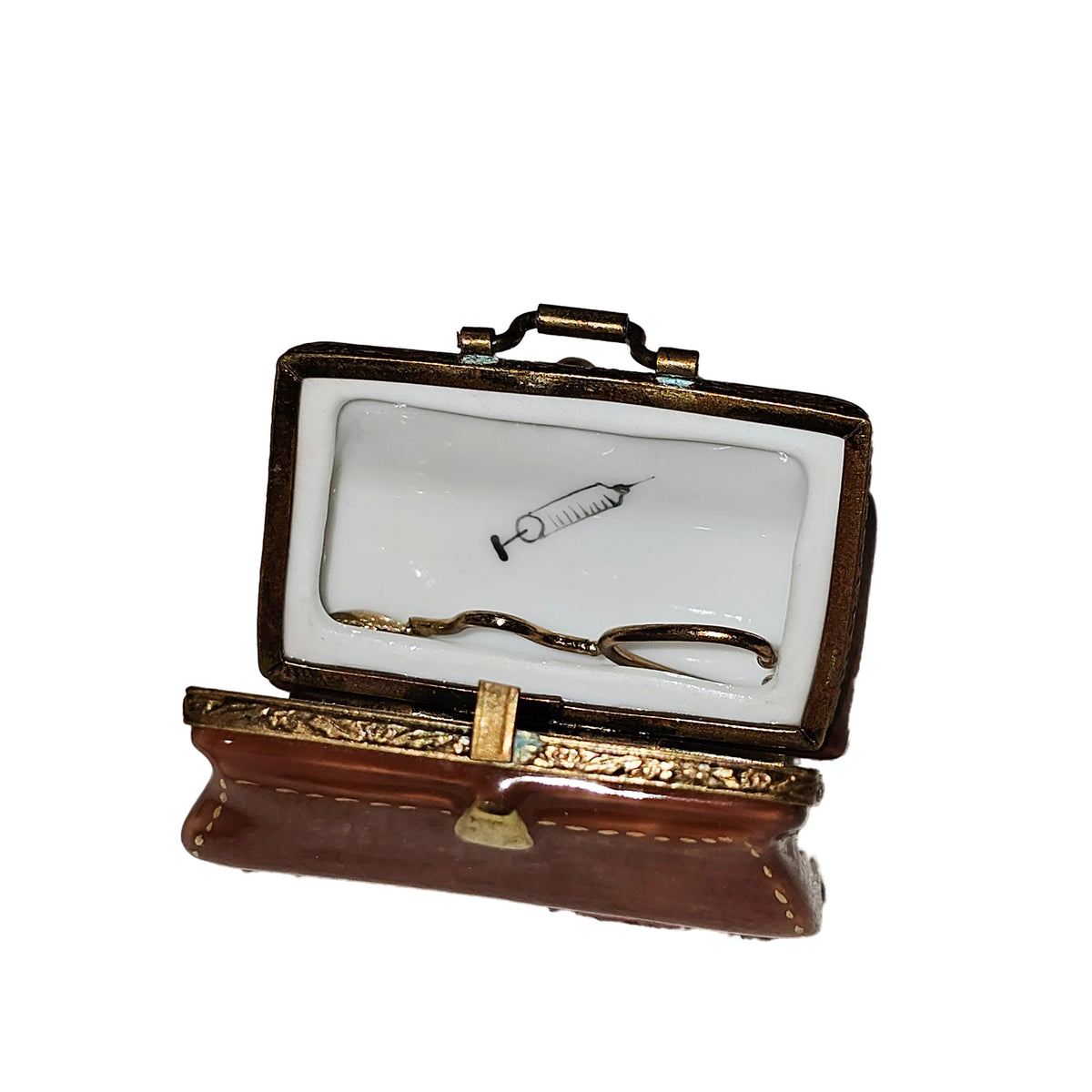 Brown Doctor Bag Stethescope Limoges Box, view 2