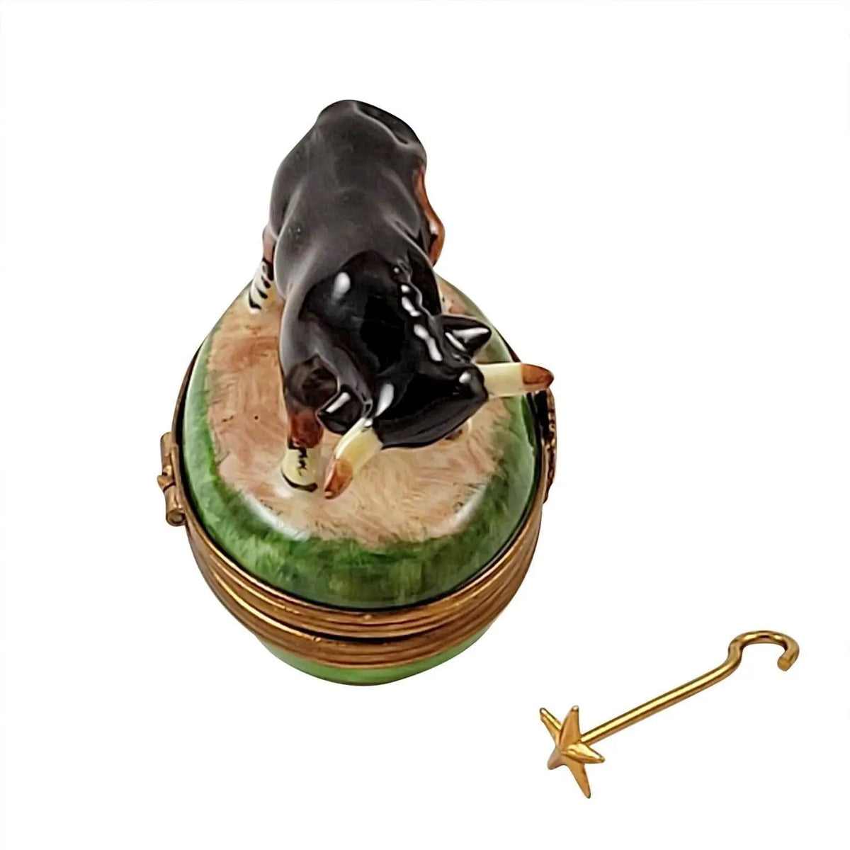 Bull Cow w Branding Rod Limoges Box, view 3
