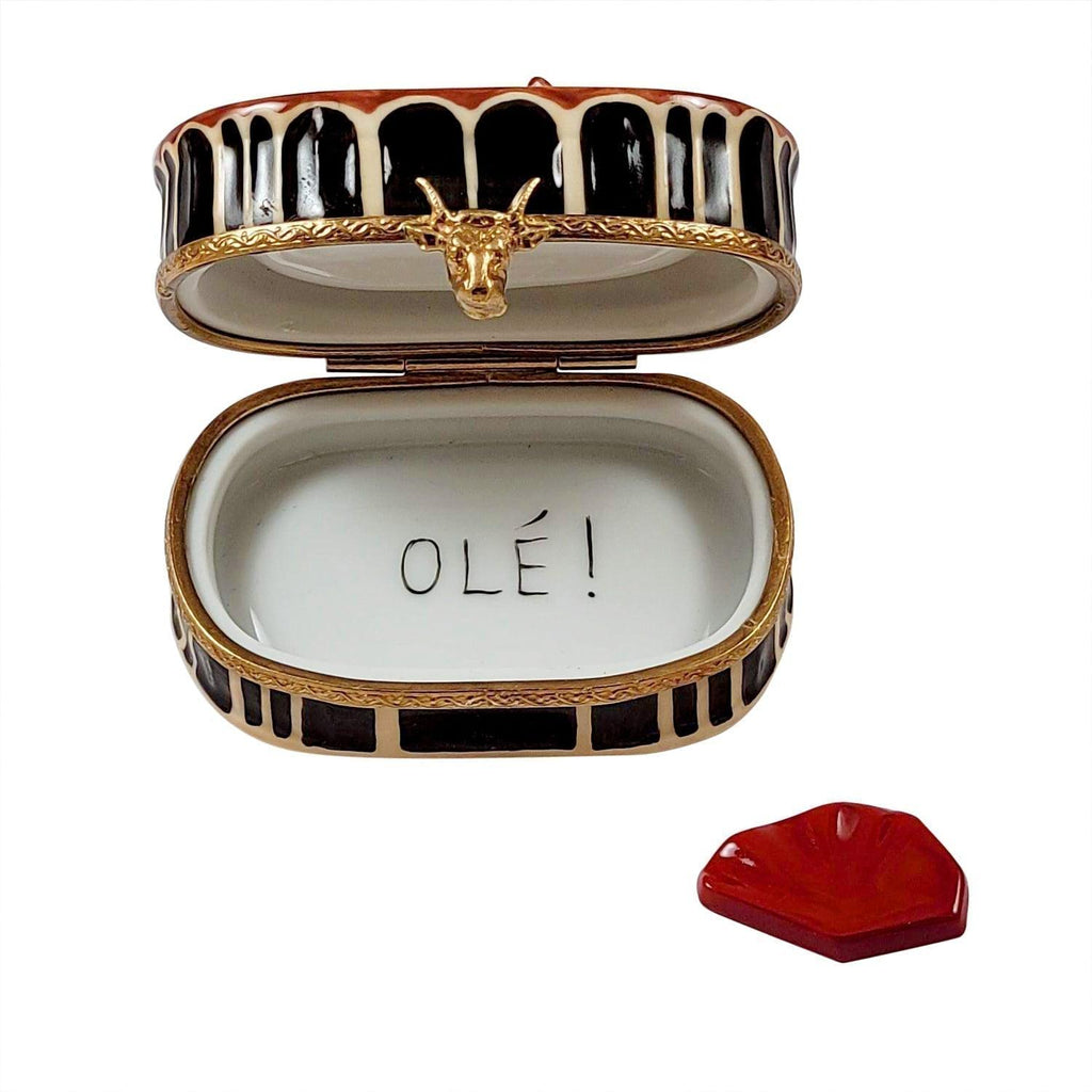 Bullfighting Arena with Removable Red Cape Limoges Box, view 2