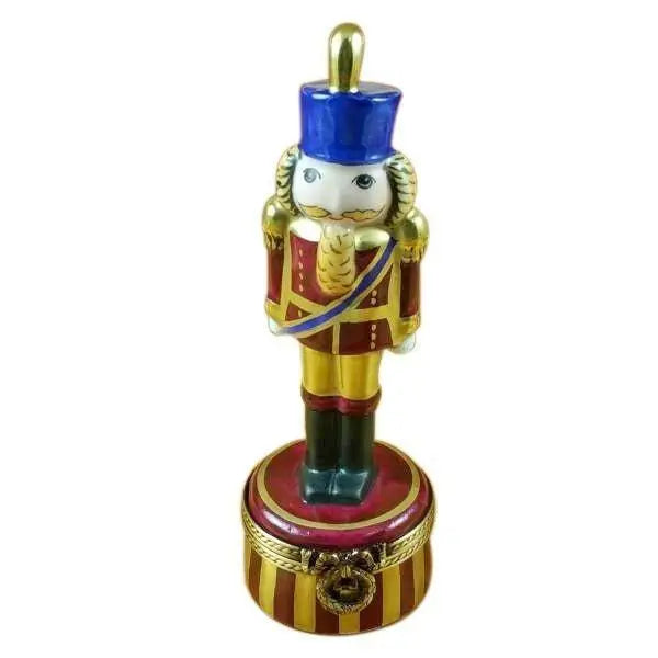 Burgundy Nutcracker Limoges Box, a hand-painted Limoges porcelain gift
