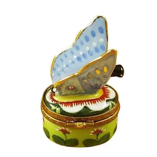 Butterfly Blue Gold Limoges Box for Collectors, view 3