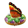 Butterfly on Grapes Limoges Box, a hand-painted Limoges porcelain gift